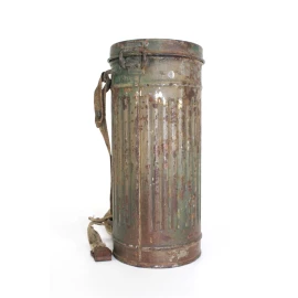 Camouflaged gas mask and canister tree-tone 1944