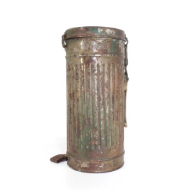 Camouflaged gas mask and canister tree-tone 1944