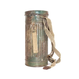 Camouflaged gas mask and canister tree-tone 1944