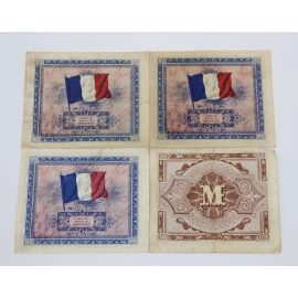 Lot de 4 billets drapeau 1944
